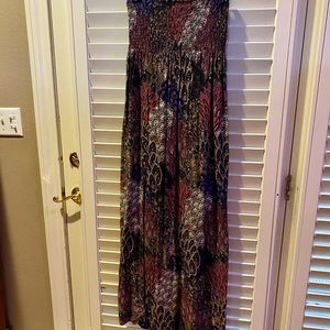 Smocked strapless maxi dress size Large